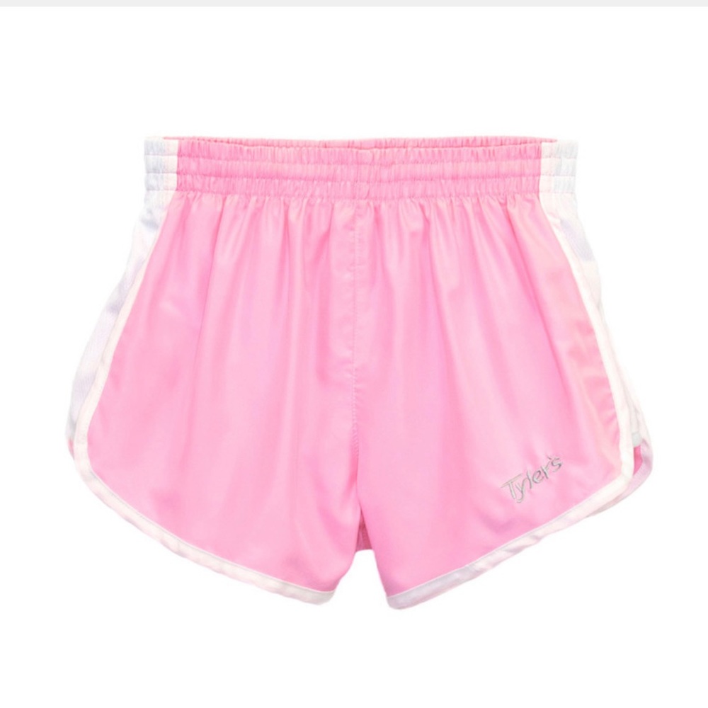 Tyler’s pink athletic shorts